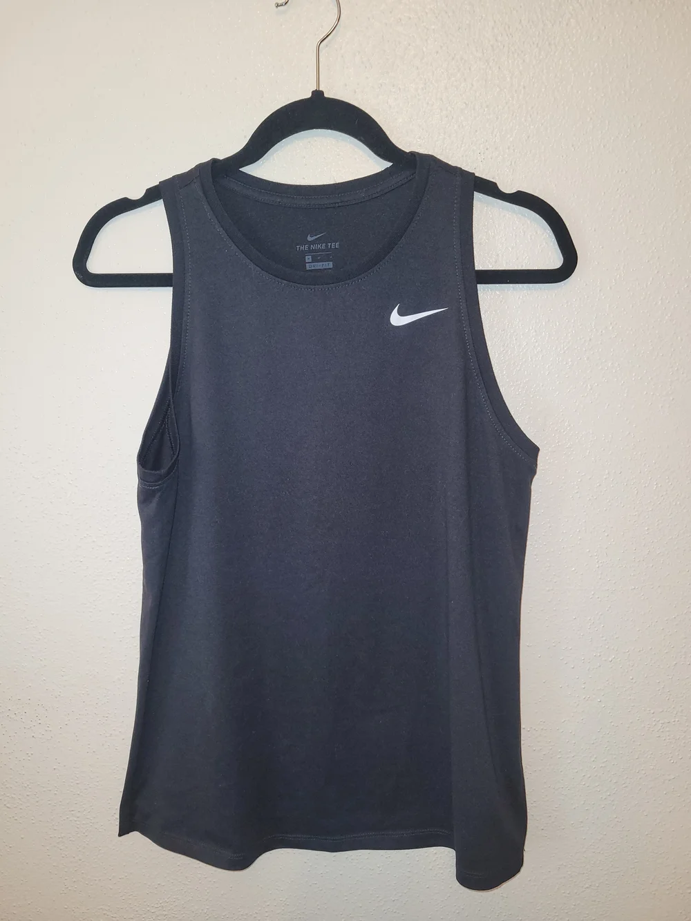 Nike Black Dri-FIT Tank Top Medium White Swoosh